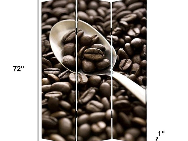 48" X 72" Multi Color Wood Canvas Coffee Time  Screen