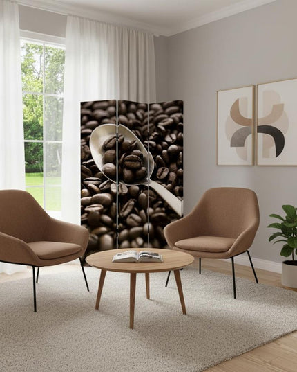 48" X 72" Multi Color Wood Canvas Coffee Time  Screen