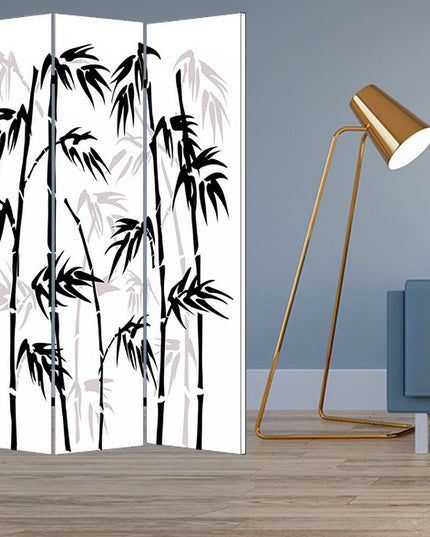 48 X 72 Multi Color Wood Canvas Bamboo Leaf  Screen