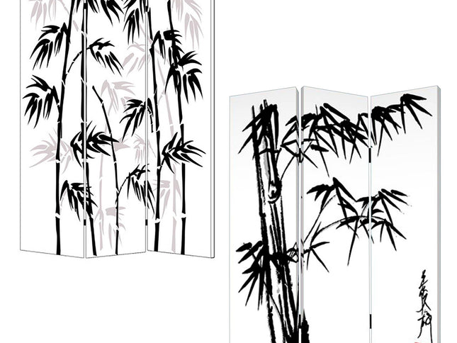 48 X 72 Multi Color Wood Canvas Bamboo Leaf  Screen