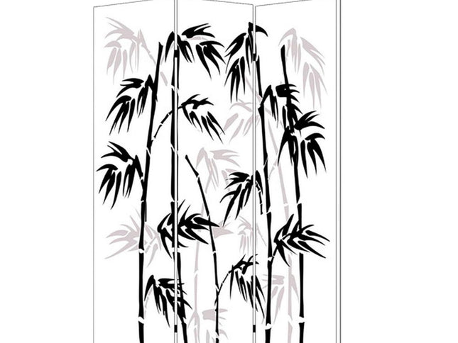 48 X 72 Multi Color Wood Canvas Bamboo Leaf  Screen