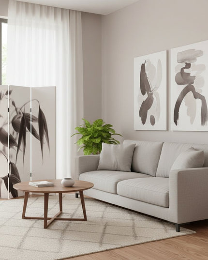 48" X 72" Multi Color Wood Canvas  Screen