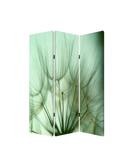 72" Green Canvas Folding Three Panel Screen Room Divider