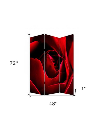 48 X 72 Multi Color Wood Canvas Rose  Screen