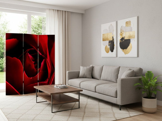 48 X 72 Multi Color Wood Canvas Rose  Screen