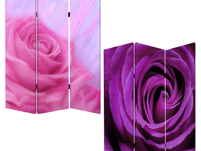 48 X 72 Multi Color Wood Canvas Flourish  Screen