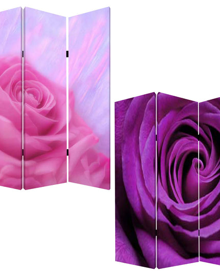 48 X 72 Multi Color Wood Canvas Flourish  Screen