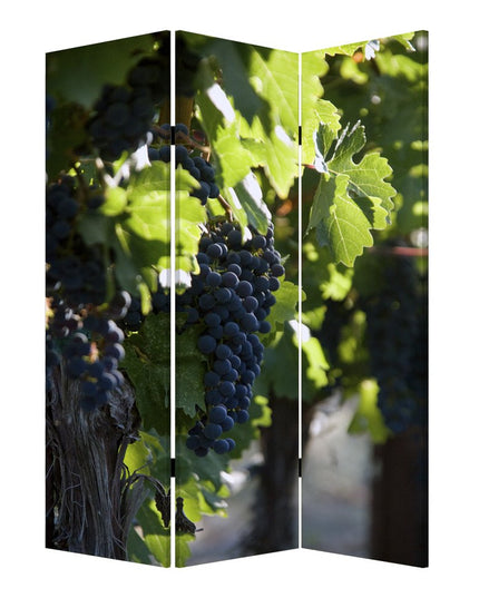 72" Green Canvas Folding Three Panel Screen Room Divider