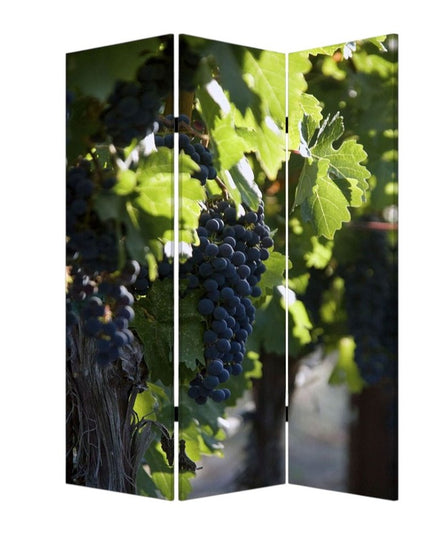 72" Green Canvas Folding Three Panel Screen Room Divider