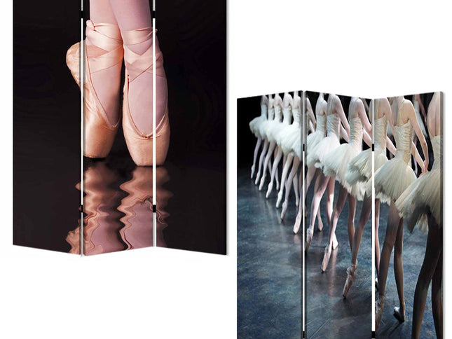 48" X 72" Multi Color Wood Canvas Ballet  Screen