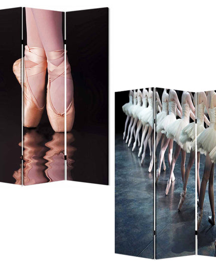 48" X 72" Multi Color Wood Canvas Ballet  Screen