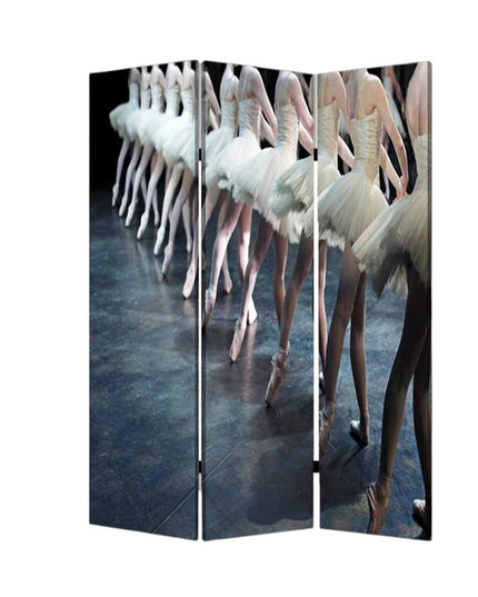48" X 72" Multi Color Wood Canvas Ballet  Screen