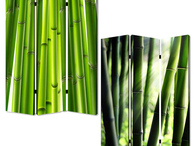 48" X 72" Multi Color Wood Canvas Bamboo  Screen