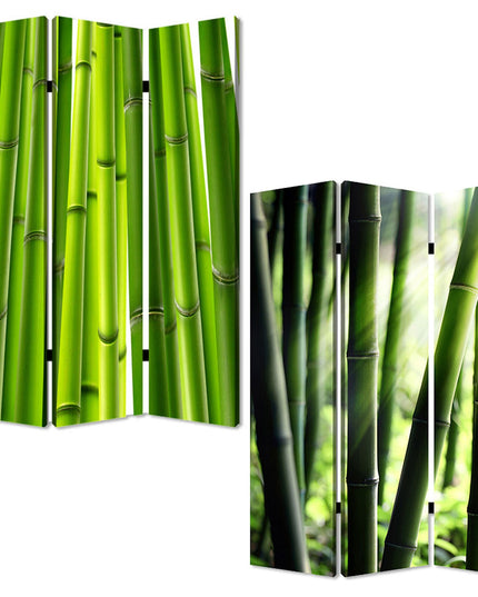 48" X 72" Multi Color Wood Canvas Bamboo  Screen