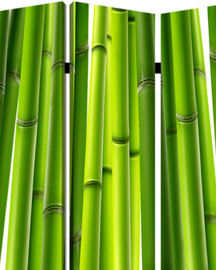 72" Green Canvas Folding Three Panel Screen Room Divider