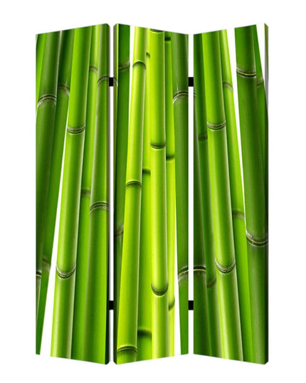 48" X 72" Multi Color Wood Canvas Bamboo  Screen