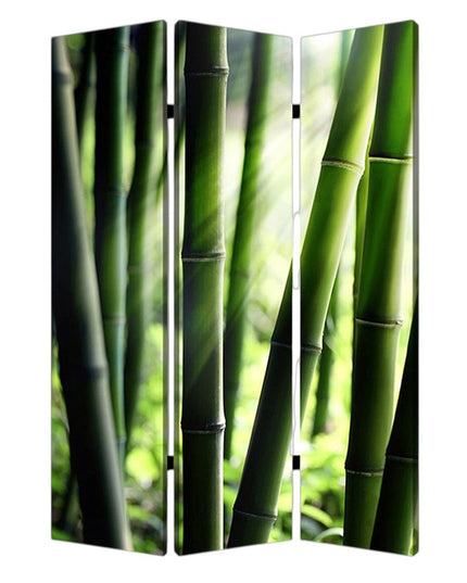 48" X 72" Multi Color Wood Canvas Bamboo  Screen