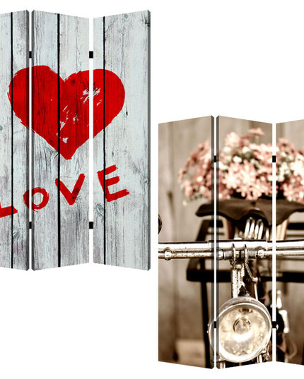48" X 72" Multi Color Wood Canvas Valentine  Screen