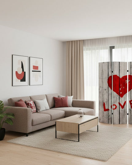 48" X 72" Multi Color Wood Canvas Valentine  Screen