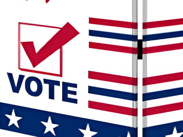 72" Blue and White Canvas Folding Three Panel Screen Room Divider