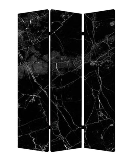 72" Gray Canvas Folding Three Panel Screen Room Divider