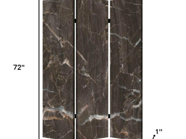 48" X 72" Multi Color Wood Canvas Black Marble  Screen