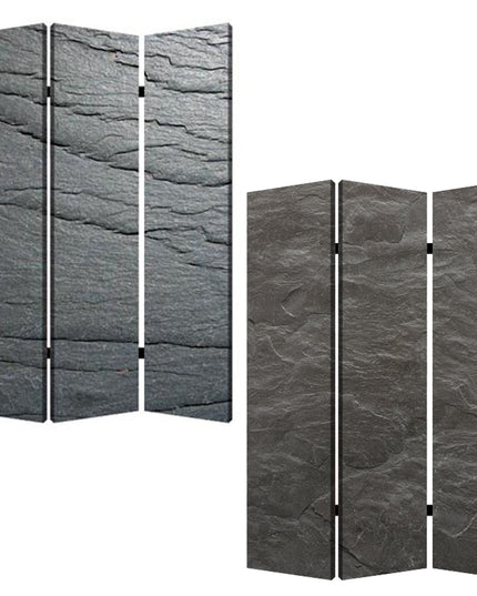 48" X 72" Multi Color Wood Canvas Black Slate  Screen