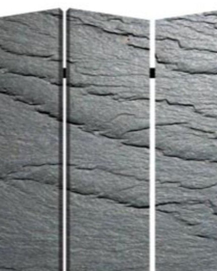 72" Gray Canvas Folding Three Panel Screen Room Divider