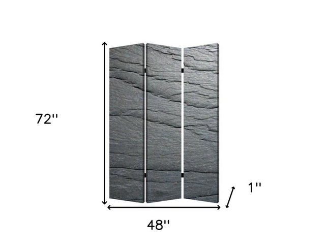 48" X 72" Multi Color Wood Canvas Black Slate  Screen