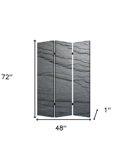 48" X 72" Multi Color Wood Canvas Black Slate  Screen