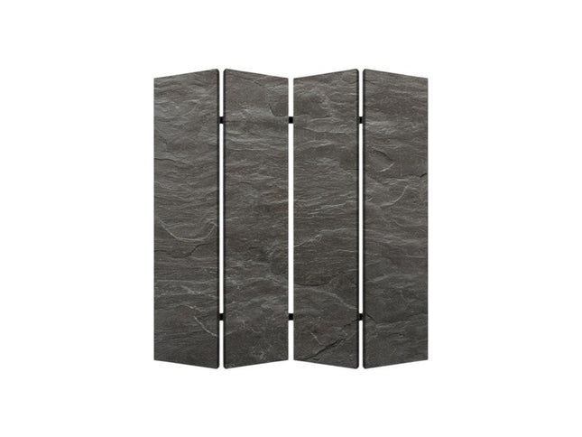 84" Gray Canvas Folding Four Panel Screen Room Divider
