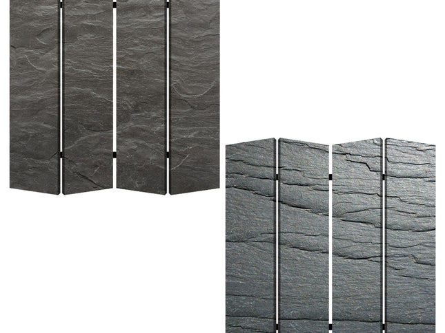 84" X 84" Multi Color Wood Canvas Black Slate  Screen