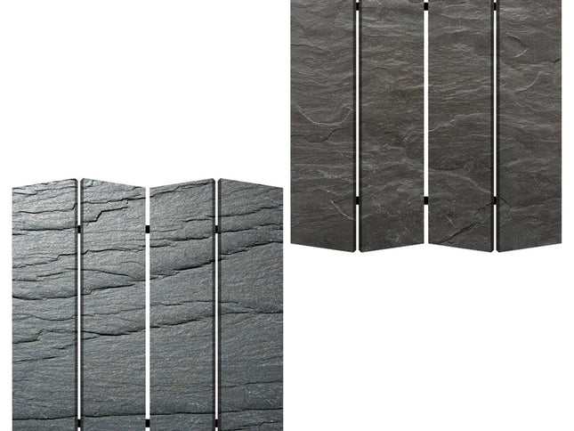 84" X 84" Multi Color Wood Canvas Black Slate  Screen