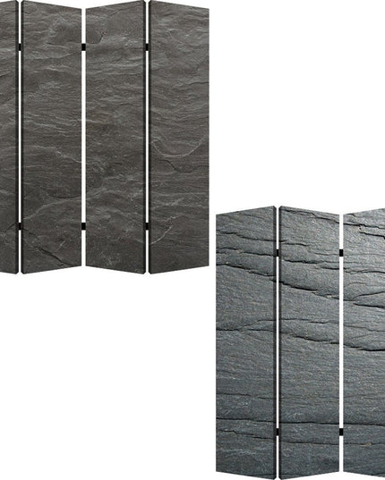 84" X 84" Multi Color Wood Canvas Black Slate  Screen