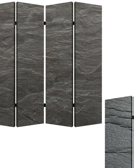 84" X 84" Multi Color Wood Canvas Black Slate  Screen