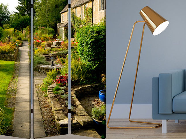 72" Green Canvas Folding Three Panel Screen Room Divider