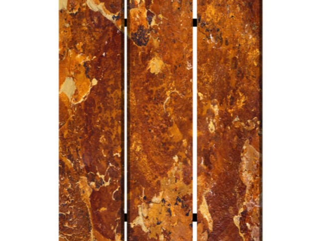 72" Brown Canvas Folding Three Panel Screen Room Divider