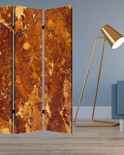 48" X 72" Multi Color Wood Canvas Brown Marble  Screen