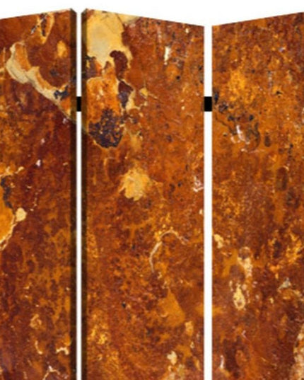 48" X 72" Multi Color Wood Canvas Brown Marble  Screen