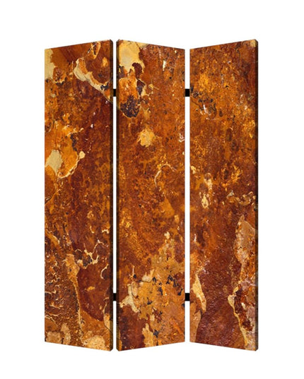 48" X 72" Multi Color Wood Canvas Brown Marble  Screen