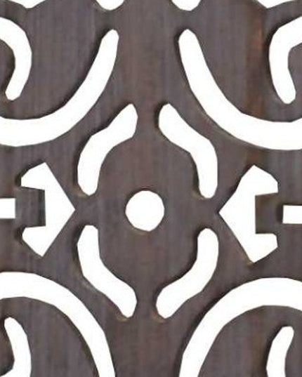 67" Brown Wood Folding Three Panel Screen Room Divider