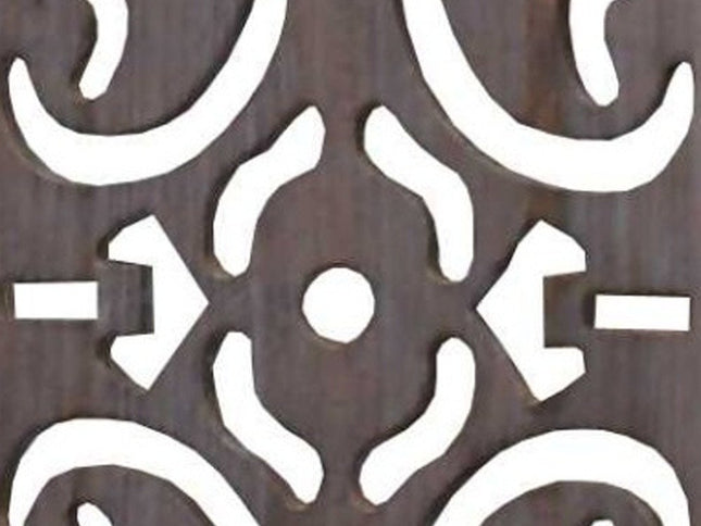 52 X 67 Brown 3 Panel Wood  Screen