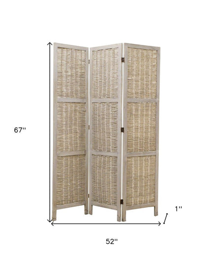 52 X 67 Beige Wood  Screen