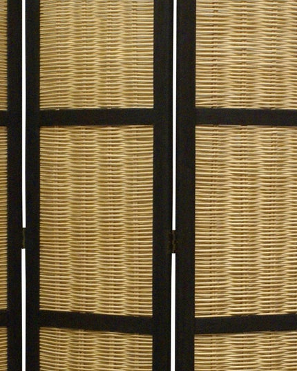 67" Brown Folding Three Panel Screen Room Divider