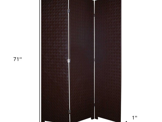 52 X 71 Brown Criss Cross Faux Leather  Screen