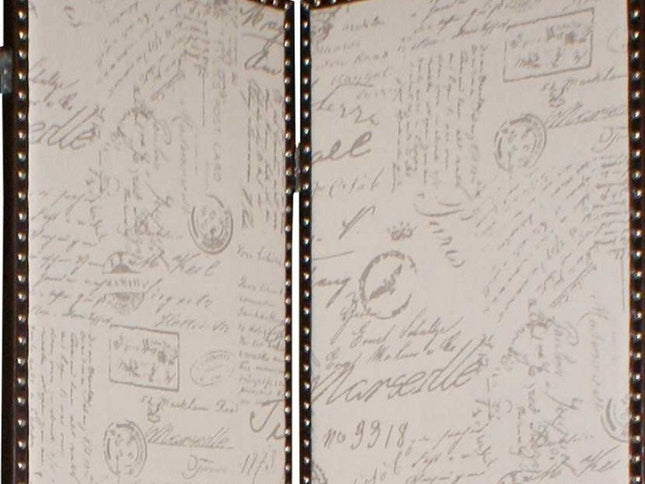 84" Beige Fabric Folding Four Panel Screen Room Divider