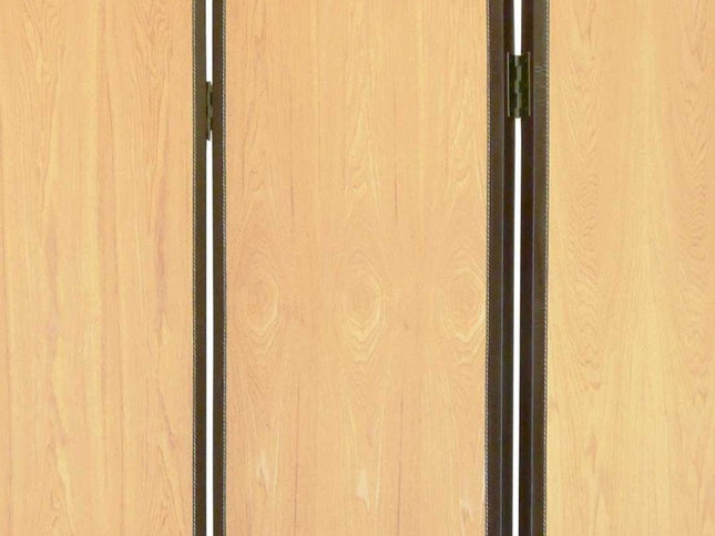 71" Natural Wood Folding Three Panel Screen Room Divider