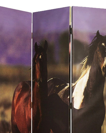 48" X 72" Multi Color Canvas  Screen With Nurturing Mare