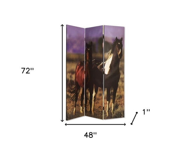 48" X 72" Multi Color Canvas  Screen With Nurturing Mare