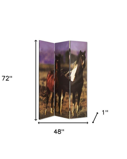 48" X 72" Multi Color Canvas  Screen With Nurturing Mare